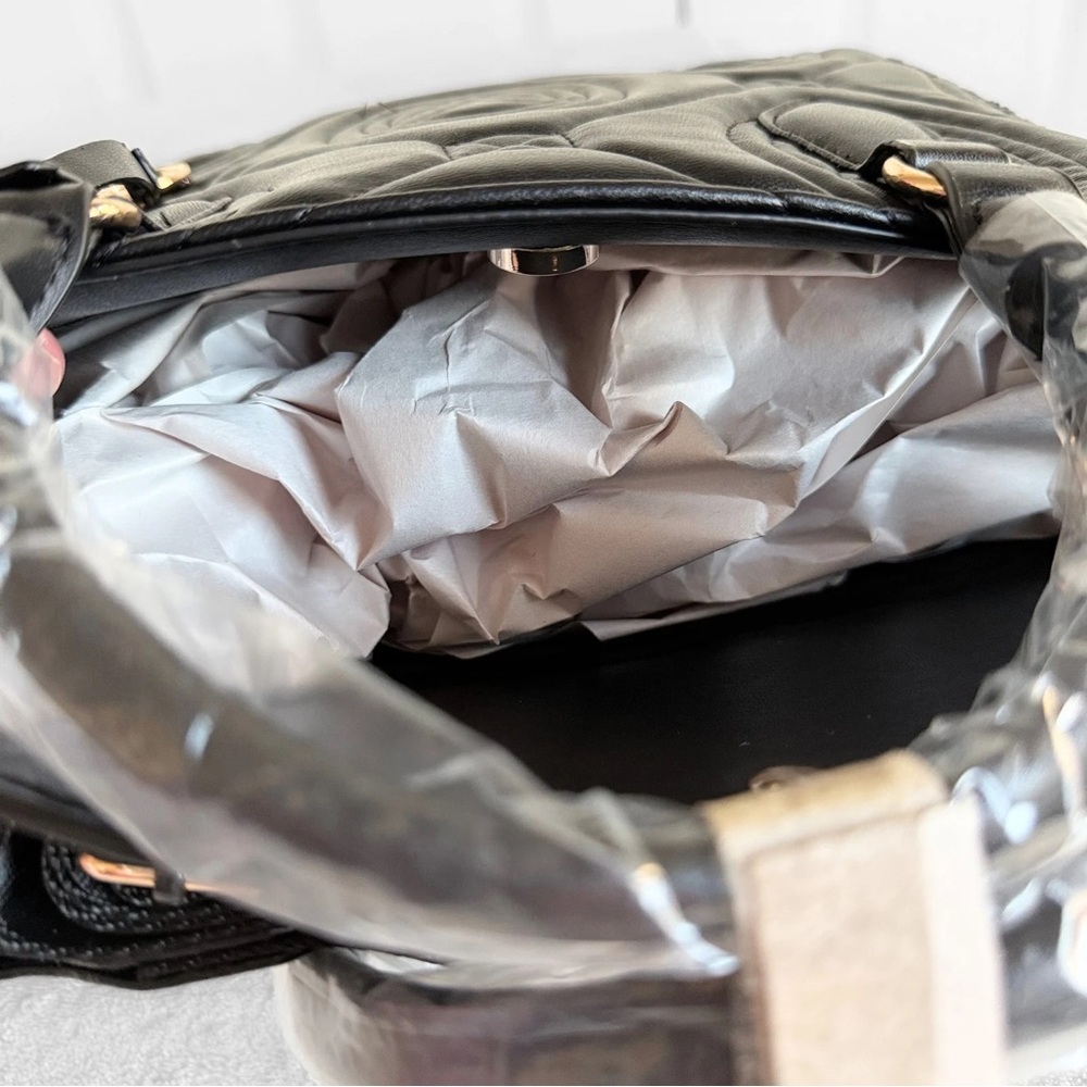NWT Valentino Orlandi Mini Kayla Quilted Tote – Black Vegan Leather - Picture 12 of 12